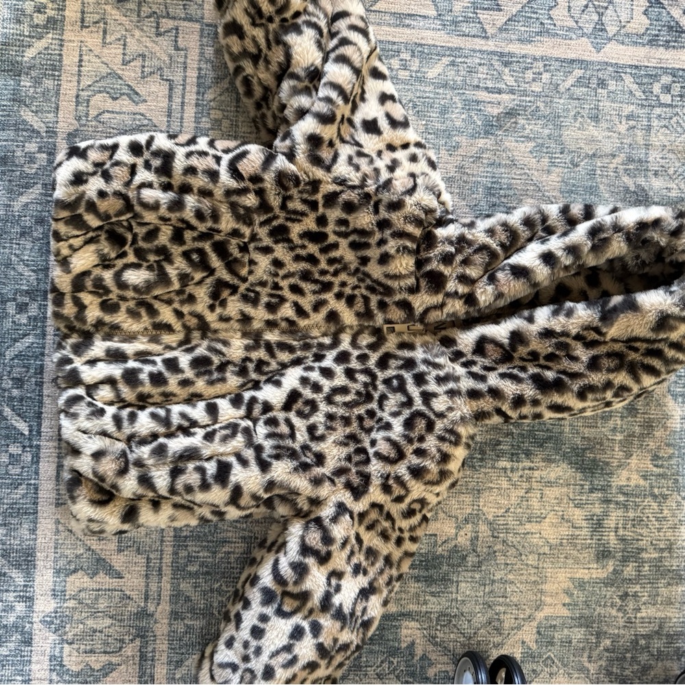 Leopard Print Faux Fur Coat